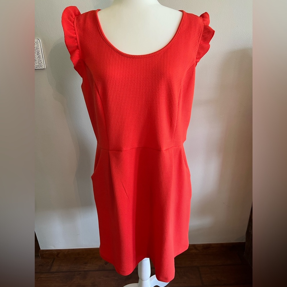 Xhilaration Orange Ruffle Sleeve Mini Dress XXL